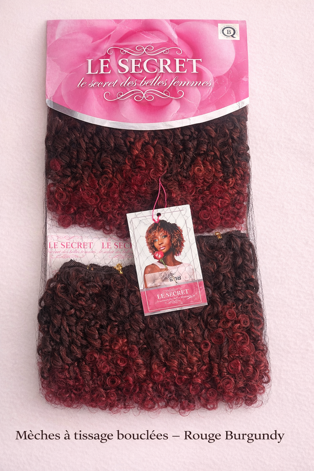 Mèches de Tissage Bouclées Dégradé Noir & Rouge Bordeaux