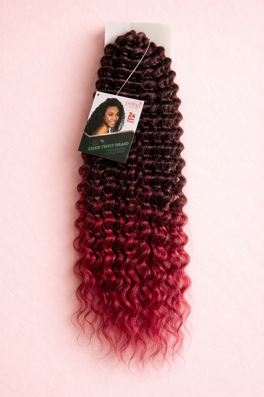 Mèches de Crochet  Ondulées -  Noir & Rouge –